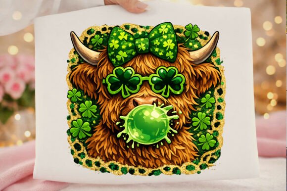 Download St Patricks Day Leopard Highland Cow Png - Premium Resources